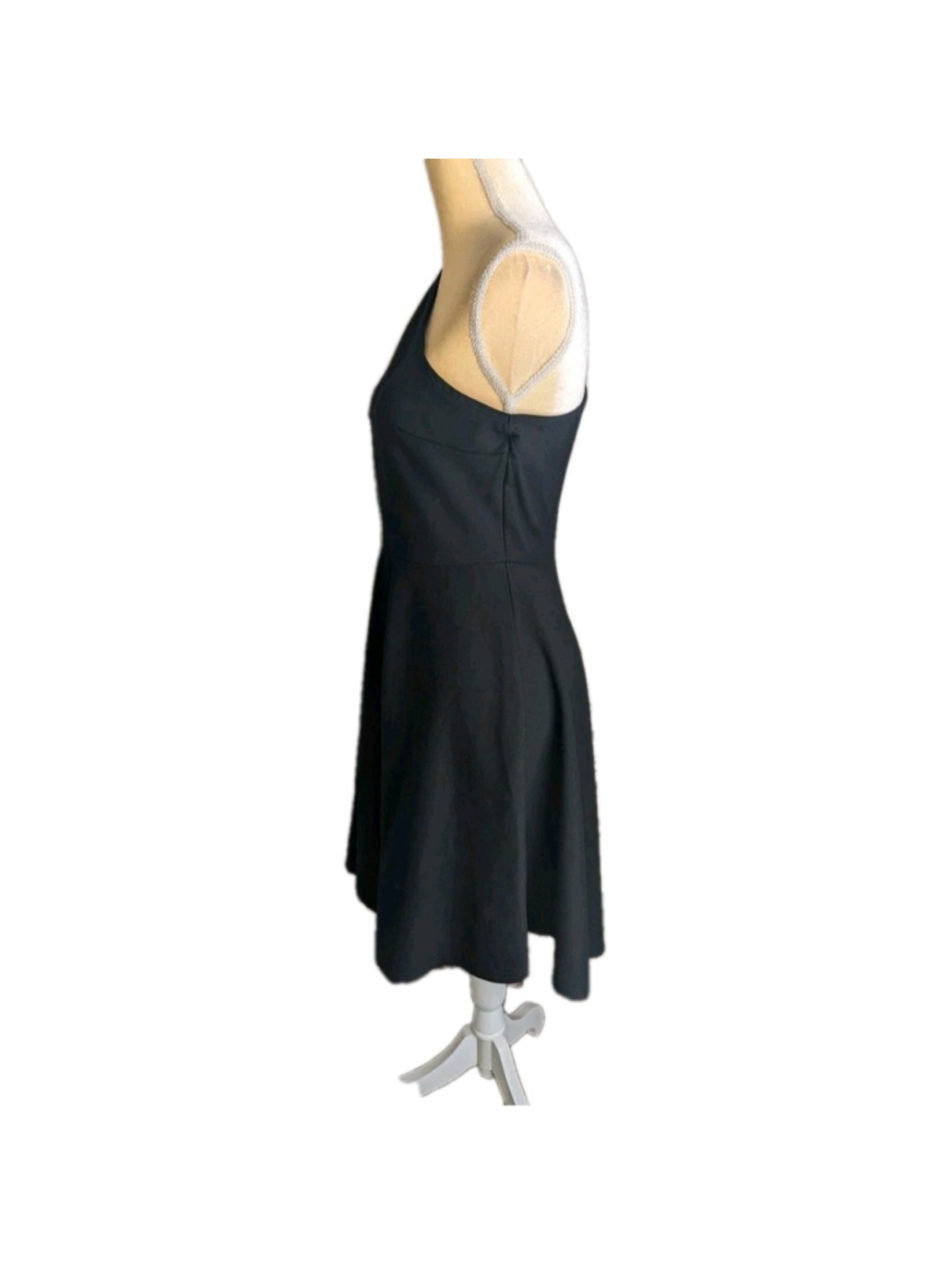 Sarin Mathews Black Large One Shoulder Cocktail Party Dress Vintage Style - Picture 5 of 11